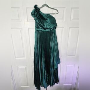 One-Shoulder Green Gown
